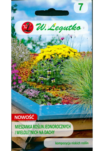 Mixture of dwarf annual and perennial plants for Balcony