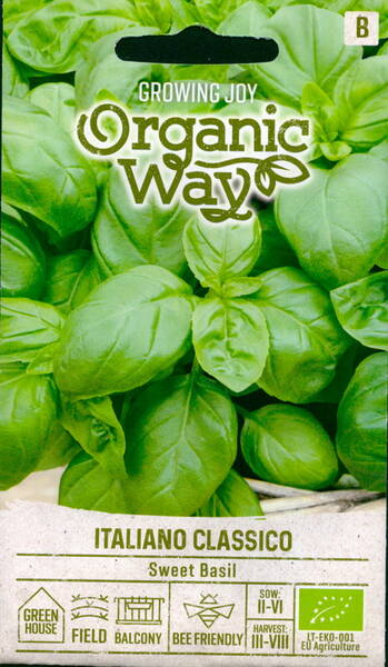 Sweet basil "Italiano classico" (Genovese) organic seeds