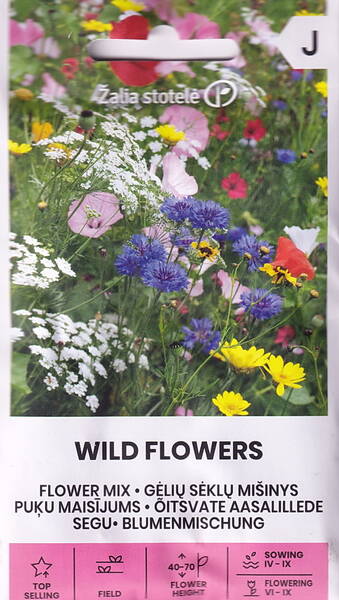 Sekoitus korkeita kukkia "Wild flowers" (yksivuotiset + perennoja)