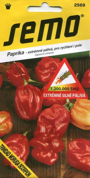 Het peppar "Trinidad Moruga Scorpion Red" : 1 200 000 SHU